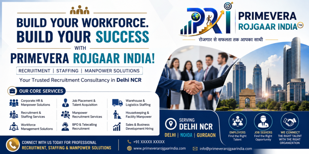 Primevera Rojgaar India Recruitment Consultancy in Delhi NCR – HR, Staffing and Manpower Solutions