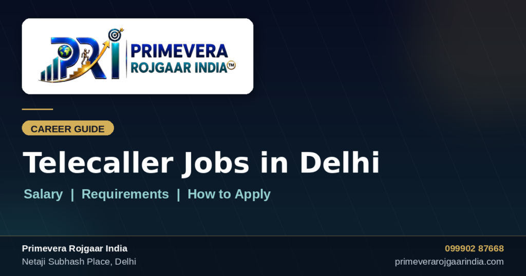 Telecaller jobs in Delhi - salary, requirements and how to apply - Primevera Rojgaar India job consultancy